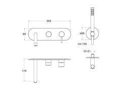 Смеситель для ванны CRISTINA PiX PX10228