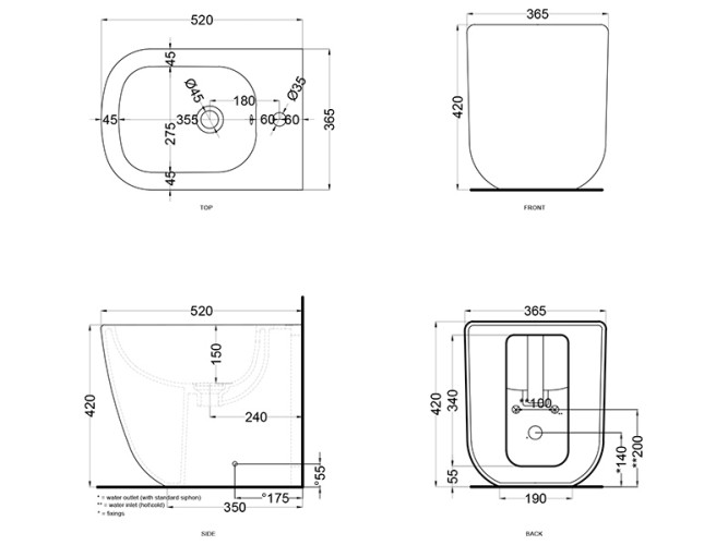 Биде напольное CIELO ERA-ECO ERBI AV