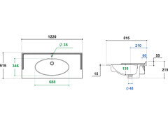 Раковина керамическая BERLONI BAGNO SUITE VINTAGE LAVQAVINCXR58 110