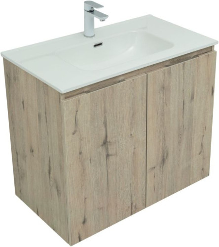 Тумба с раковиной Aquanet Алвита New 80 дуб веллингтон белый