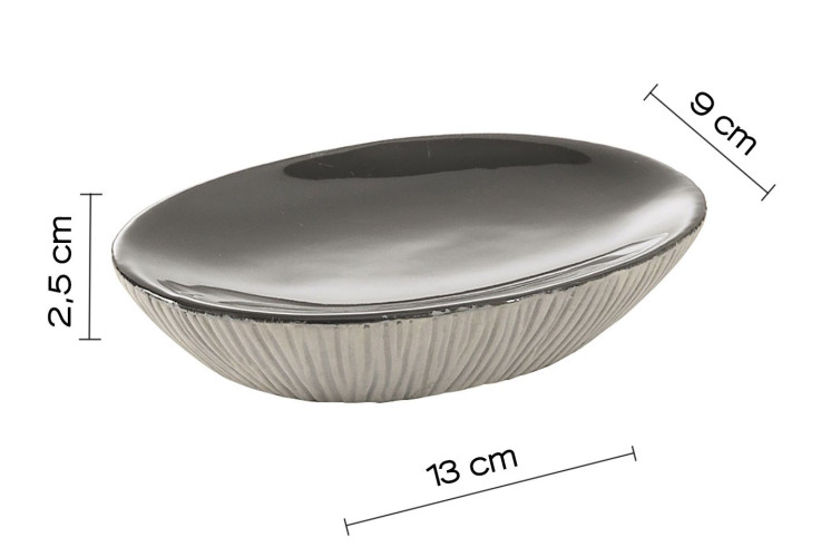 Gedy Naomi, настольная керамическая мыльница, цвет серая керамика