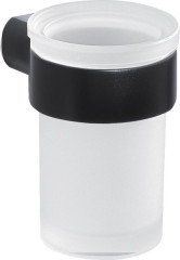 Gedy Pirenei, настенный стеклянный стакан, цвет черный матовый