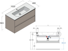 Тумба под раковину BERLONI BAGNO WAY BLOCK WAKBS2CKDIC 1430