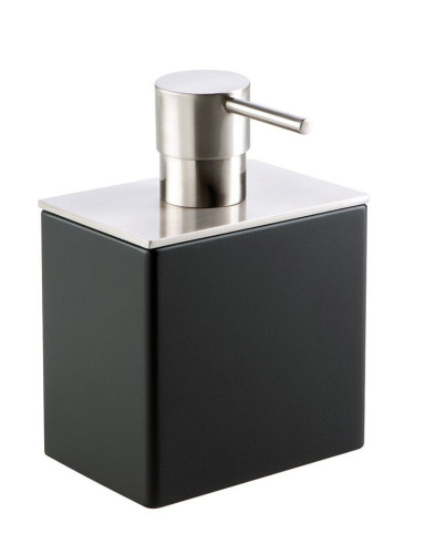Stil Haus Rettangolo, настольный дозатор, цвет черный, помпа с крышкой хром