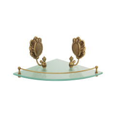 Полка c галереей угловая, стекло матовое/бронза Migliore CLEOPATRA