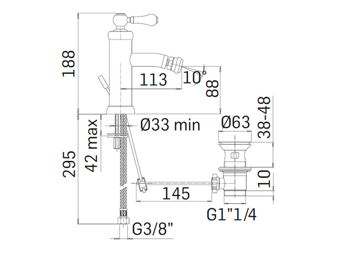 Смеситель для биде MAMOLI COUNTRY 529100000051