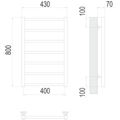 Полотенцесушитель TERMINUS Стандарт Контур П7 400х800 NEW