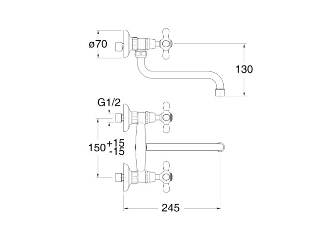 Смеситель для кухни настенный CRISTINA KITCHEN KI40092