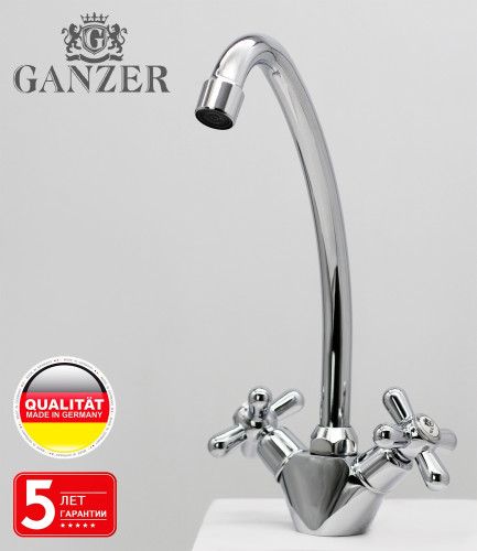 13022 Смеситель двухвентельный для кухни "GANZER" (10/1шт)