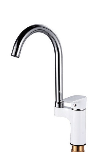 263521-F Смеситель од. для кухни высок. (бел/хром) ViEiR (10/1шт)