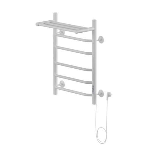 Полотенцесушитель Электрич.кабельный Ника WAY-3 60/40 с полкой RAL9016 белый матовый правый тэн