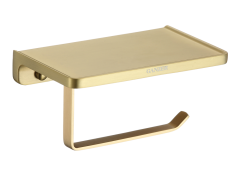 88034-S Держатель для туалетной бумаги с полкой (МАТ. ЗОЛОТО) GANZER  (20/1шт)