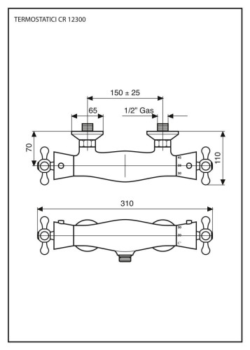 Emmevi Deco Classic, смеситель-термостат для душа, цвет бронза
