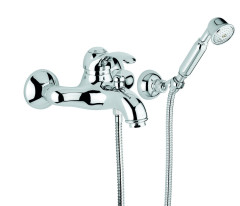 Emmevi Harmony, однорычажный смеситель для ванны (излив 22,5 см), с набором для душа, цвет бронза