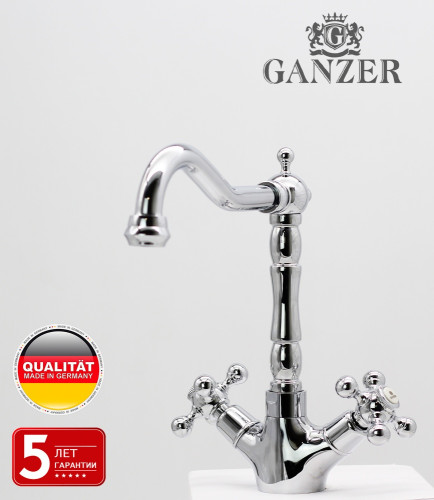 09022 Смеситель 2-ух ручный для кухни "GANZER" (10/1шт)