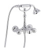 Emmevi The One Cloe, смеситель с ручным душем для ванны. Металлические ручки, цвет хром