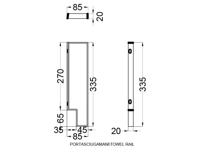 Полотенцедержатель CIELO ERA-ECO ERPL45 CM