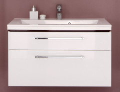 Puris Cool line, тумба под раковину из минерального литья 900 мм, цвет белый высокоглянцевый