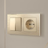 Выключатель двухклавишный проходной (шампань) W1122011