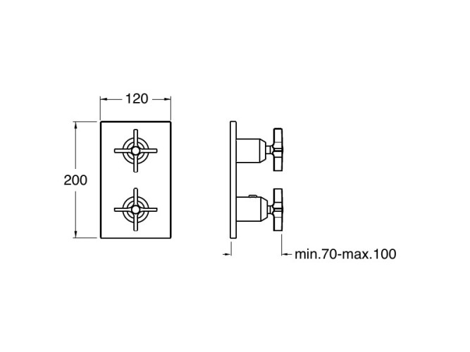 Внешняя часть термостатического смесителя CRISTINA Thermostatic external parts XR75352