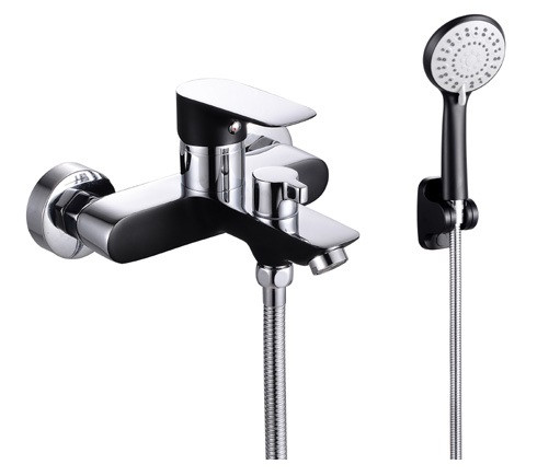 263531-C Смеситель од. для ванны кор. (чер/хром) ViEiR (10/1шт)