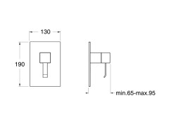 Наружный комплект для однорычажного смесителя для душа CRISTINA QUADRI QM65651