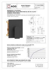 AQG Alpha, встраиваемый смеситель для душа, цвет черный матовый