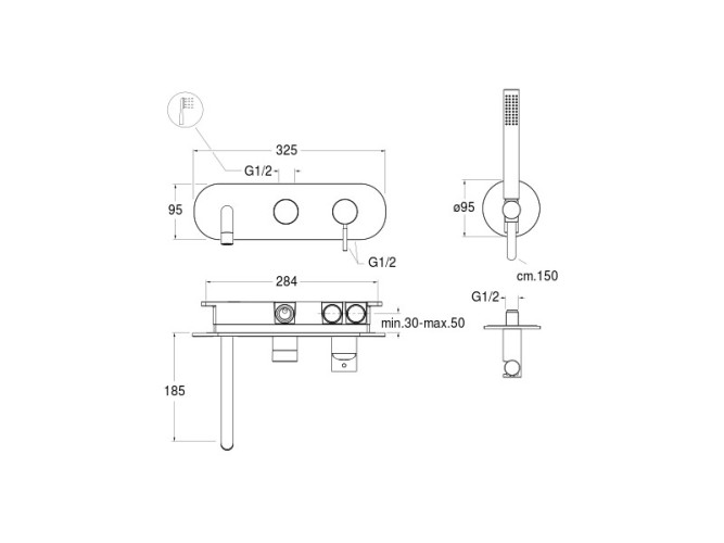 Смеситель для ванны CRISTINA PiC PM10851