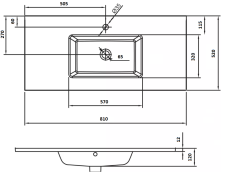 Столешница стекло 80см моноблок СЕРЕБРО поталь