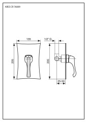 Emmevi Ares, встраиваемый в стену однорычажный смеситель для душа, цвет хром
