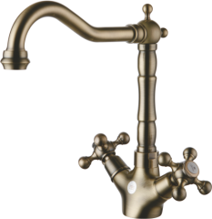 09022-D Смеситель 2-ух руч. для кухни БРОНЗ GANZER (10/1шт)