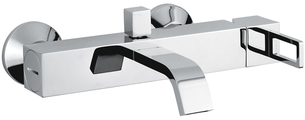 Emmevi Siris, однорычажный смеситель для ванны, ручка со стержнем (излив 17,7 см), без набора для душа, цвет хром