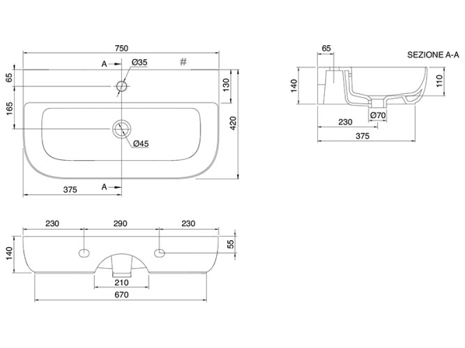 Раковина накладная/ подвесная Scarabeo GLAM 1812/49