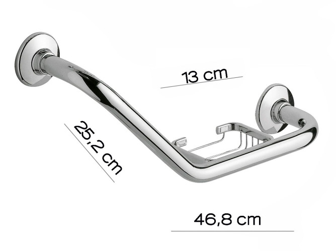 Gedy, поручень гнутый с решеткой, цвет хром