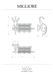 Бумагодержатель с крышкой, золото Migliore Luxor
