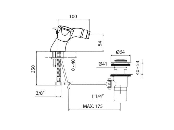 Смеситель для биде MAMOLI ALFA-BETA 54660000A151