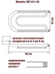 Полотенцесушитель Ника ECON ПЛ 32/50 с полкой