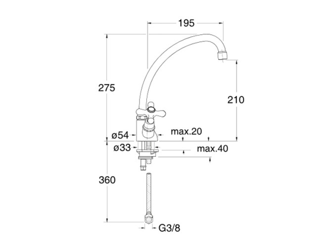 Смеситель для кухни CRISTINA KITCHEN KI46280