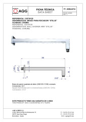 AQG Bold, душевой комплект EC316 на 3 потребителя, с квадратным изливом, с квадратным верхним душем 25х25 см и кронштейном 35 см, цвет хром