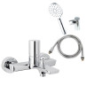 AQG Tube, однорычажный смеситель для ванны c набором для душа SETI, цвет хром
