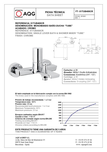 AQG Tube, однорычажный смеситель для ванны c набором для душа SETI, цвет хром