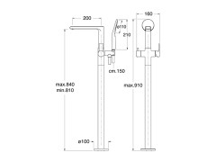 Смеситель напольный для ванны CRISTINA DELTA DE18913