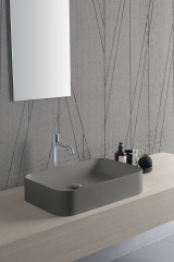 Disegno ceramica Slim, накладная прямоугольная раковина с закругленными краями 60х38хh12 см см, цвет beaver