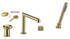 19133-S Смеситель на борт ванны (4-отв,Мат. Золото)  GANZER (6/1шт)