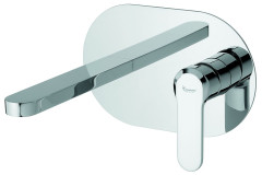 Emmevi Nefer, встраиваемый в стену однорычажный смеситель для раковины на панели (излив 19,3 см), без донного клапана, цвет золото