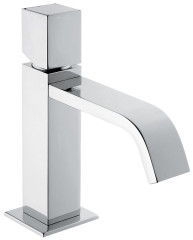 Emmevi Siris, однорычажный смеситель для раковины (излив 13 см), с донным клапаном click-clack, цвет хром