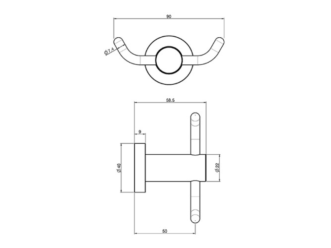 Крючок двойной FIMA CARLO FRATTINI ROTOLA F6004/2CR