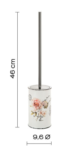 Gedy Clothilde, напольный керамический ерш, цвет белый с рисунком