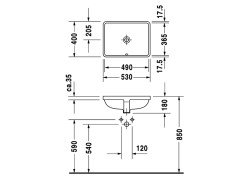 Раковина встраиваемая DURAVIT STARCK III 0305490000