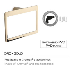 Gedy Pirenei, полотенцедержатель - кольцо, цвет золото (PVD)